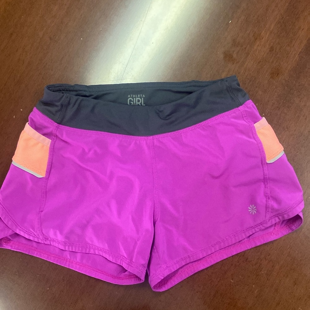 Athletic girl running shorts